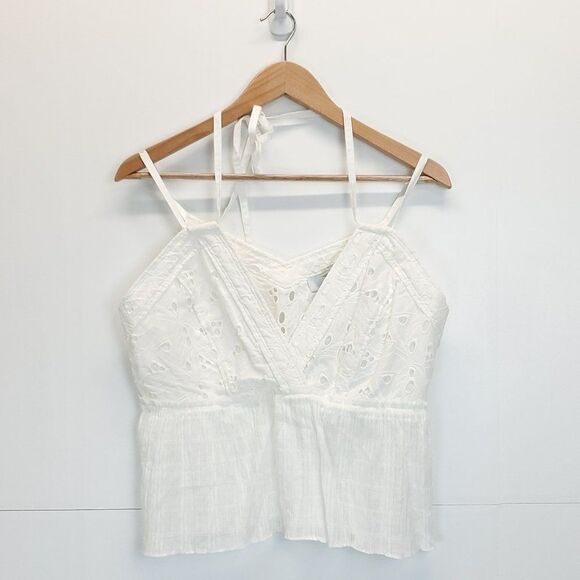 IRO Mireya Eyelet Strappy Halter Neck Peplum Top - Picture 7 of 14